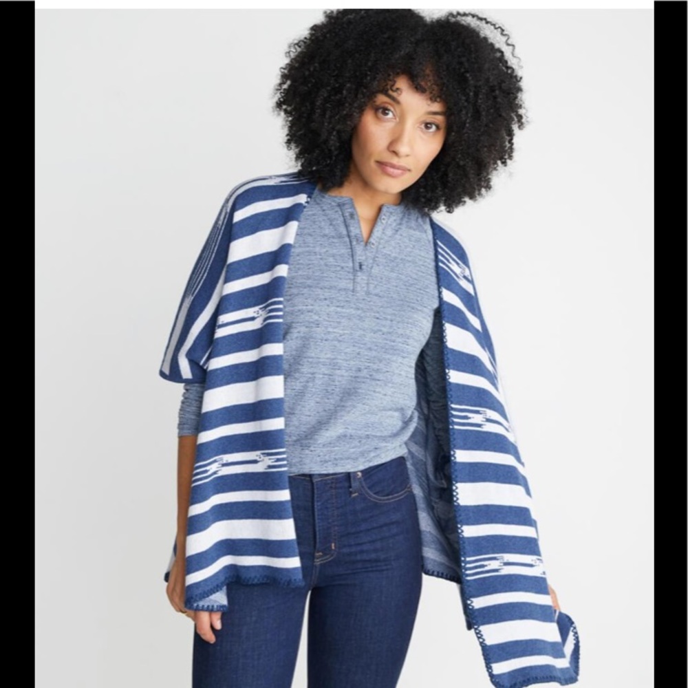 Marine Layer Blue and White Striped Top